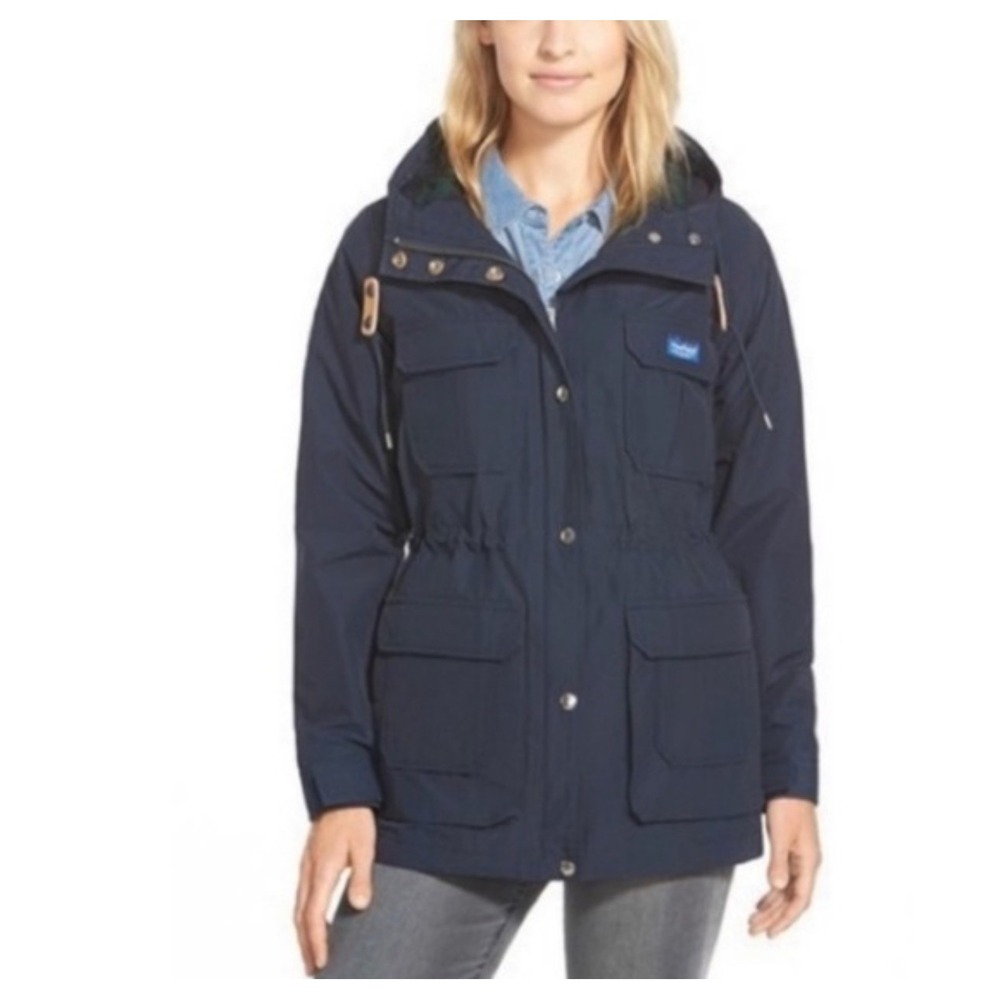 PENFIELD MADEWELL KASSON HOODED NAVY BLUE WOOL BLEND RAIN JACKET 60/40 SIZE XS‎